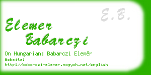 elemer babarczi business card