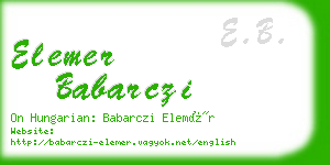 elemer babarczi business card